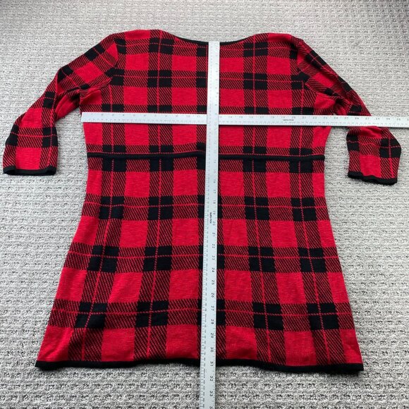 Motherhood Maternity Knit Shirt Women Size Extra Large XL Red Black Plaid - Picture 5 of 7